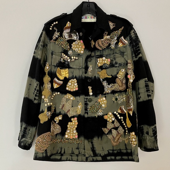 INCREDIBLE! Libertine Embellished Dyed Field Jacket 2017 Collection Unisex - Picture 1 of 11